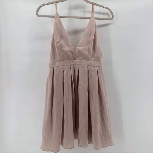 Free People Gabbys Party All Night Fit & Flare Mini Dress Pink Sz4 with pockets - Picture 2 of 11